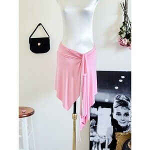 Tampa Vintage 90s Y2K Bubblegum Pink Asymmetrical Mini Skirt Dance M L
